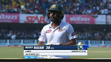 IND vs BAN 2019, 1st Test, Day 3: Mehidy Hasan Wicket