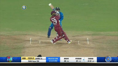 IND vs WI 2018, 3rd T20I: Nicolas Pooran Six