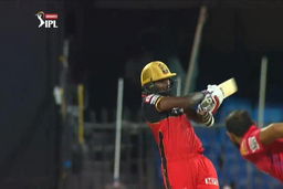 Udana's smash into the stands