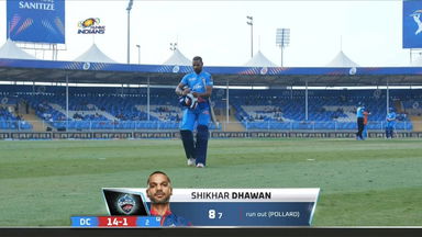 M46: MI vs DC – Shikhar Dhawan Wicket