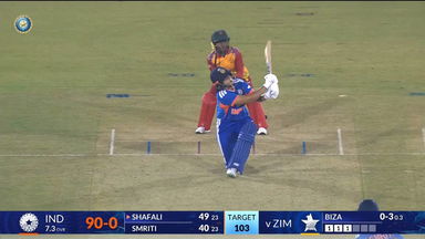 IND-W vs ZIM-W 2026, 2nd T20I: Shafali Verma Six
