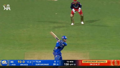 IPL 2025 M21: MI vs RCB - Tilak Varma Six