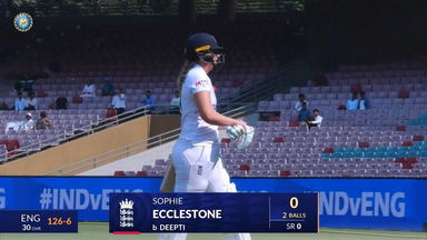 IND-W vs ENG-W 2023, 1st Test: Sophie Ecclestone Wicket