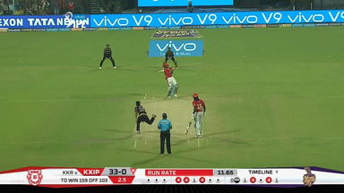 M18: KKR vs KXIP – KL Rahul Six