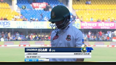 IND vs BAN 2019, 1st Test, Day 1: Shadman Islam Wicket
