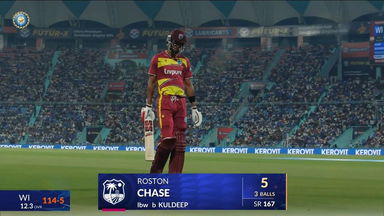 IND vs WI 2026, 1st T20I: Roston Chase Wicket