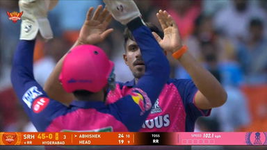 IPL 2025 M02: SRH vs RR - Abhishek Sharma Wicket
