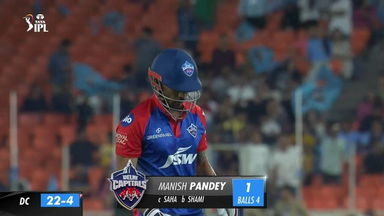 M44: GT vs DC – Manish Pandey Wicket