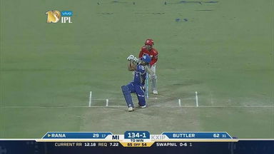 M22: KXIP vs MI – Nitish Rana Six