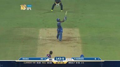 M7: MI vs KKR – Hardik Pandya Six