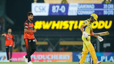 Cheeky dismissal: Gaikwad gets run-out off Umran Malik