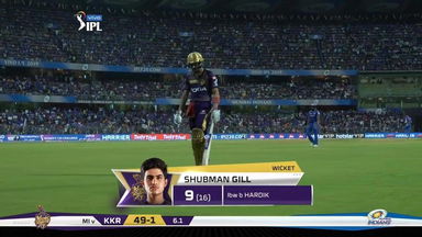 M56: MI vs KKR – Shubman Gill Wicket