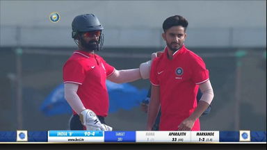 Mayank Markande's 4-wicket haul for India C