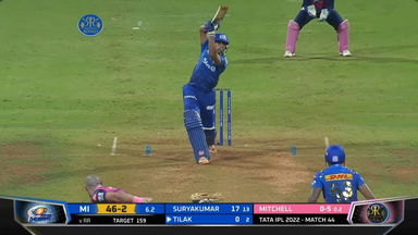 M44: RR vs MI – Tilak Varma Six