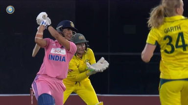 Mandhana vs Garth: India opener goes 4,4,6