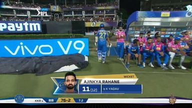 M49: KKR vs RR – Ajinkya Rahane Wicket
