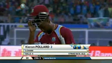 1ST ODI: IND vs WI – Kieron Pollard Wicket
