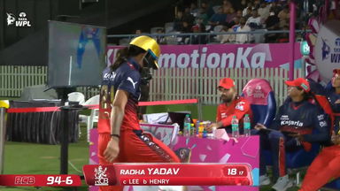 Wicket: Match 15, Royal Challengers Bengaluru vs Delhi Capitals, WPL 2026: Radha Yadav Wicket