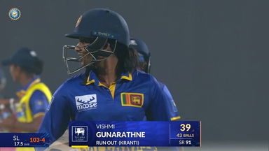 IND-W vs SL-W 2025, 1st T20I: Vishmi Gunarathne Wicket