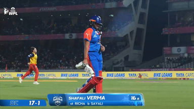Wicket: Match 15, Royal Challengers Bengaluru vs Delhi Capitals, WPL 2026: Shafali Verma Wicket