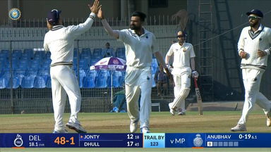 Ranji Trophy 2023/24, Madhya Pradesh vs Delhi: Delhi 1st Innings Fall of Wickets