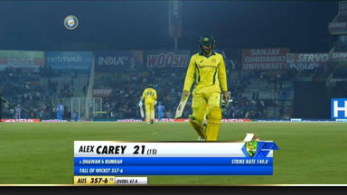 IND vs AUS 2019, 4th ODI: Alex Carey's Wicket