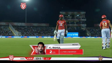 M52: KXIP vs KKR – KL Rahul Wicket
