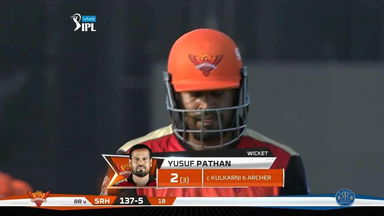 M28: RR vs SRH –  Yusuf Pathan Wicket