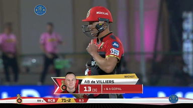 M14: RR vs RCB – AB de Villiers Wicket