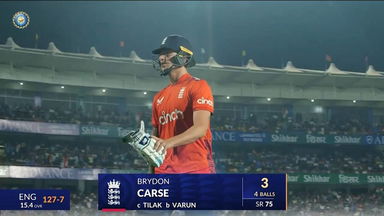 IND vs ENG 2025, 3rd T20I: Brydon Carse Wicket