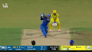 IPL 2026 M44: CSK vs MI - Ryan Rickelton Six