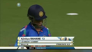 2ND ODI: IND vs WI – Ajinkya Rahane Wicket
