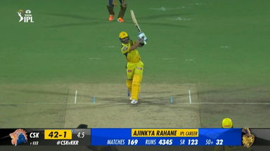 M61: CSK vs KKR –  Ajinkya Rahane  Six