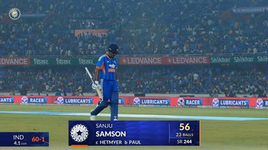 IND vs WI 2026, 4th T20I: Sanju Samson Wicket