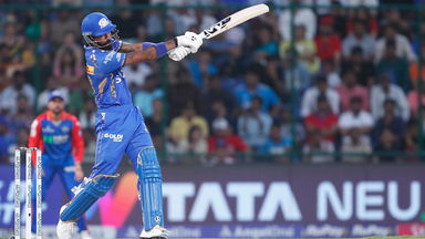 Captain Hardik Pandya accelerates with 46(24)