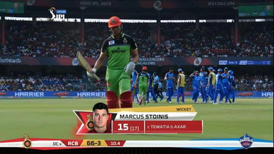 M20: RCB vs DC –  Marcus Stoinis Wicket