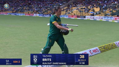 IND-W vs SA-W 2024, 3rd ODI: Tazmin Brits Wicket