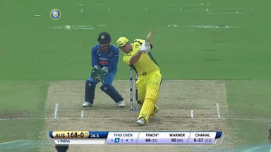 IND vs AUS 2017, 4th ODI: Aaron Finch Six