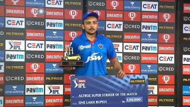 M23: RR vs DC – Altroz Super Striker of the Match – Prithvi Shaw
