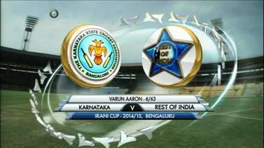 Irani Cup 2014-15: Karnataka v Rest of India XI, V Aaron's six-wicket haul