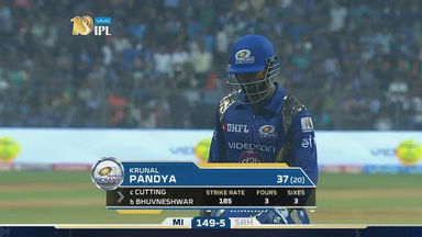M10: MI vs SRH – Krunal Pandya Wicket