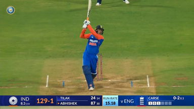 IND vs ENG 2025, 5th T20I: Abhishek Sharma Six