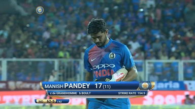 IND vs NZ 2017, 3rd T20I: Manish Pandey Wicket