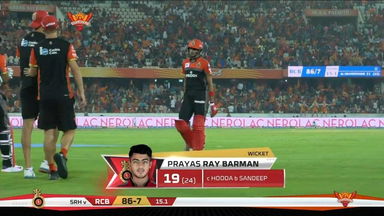 M11: SRH vs RCB – Prayas Ray Barman Wicket