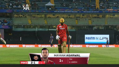 M08: KKR vs PBKS – Mayank Agarwal Wicket