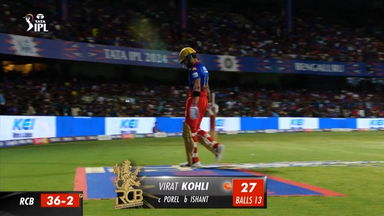 M62: RCB vs DC – Virat Kohli Wicket