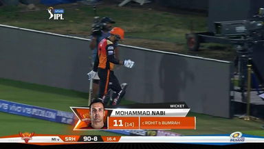 M19: SRH vs MI – Mohammad Nabi Wicket
