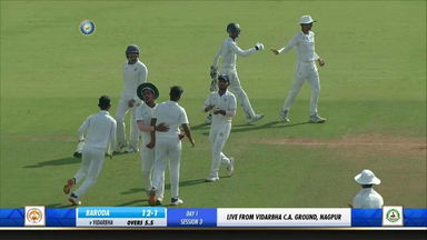 Cooch Behar Trophy 2019-20, Final: Vidarbha vs Baroda - Fall of wickets, Baroda 1st Innings