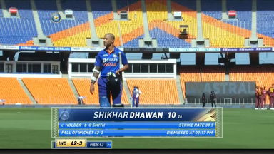 IND vs WI 2022, 3RD ODI: Shikhar Dhawan Wicket