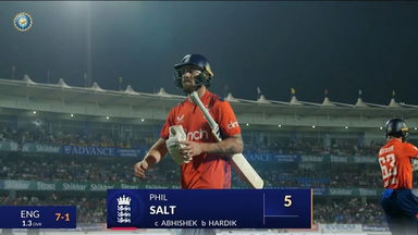 IND vs ENG 2025, 3rd T20I: Phil Salt Wicket
